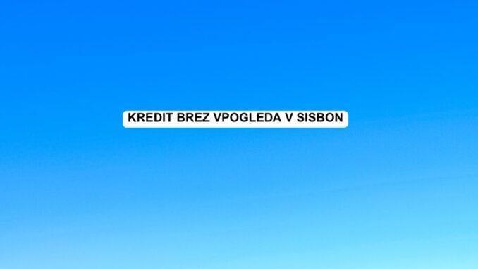 Kredit brez vpogleda v SISBON