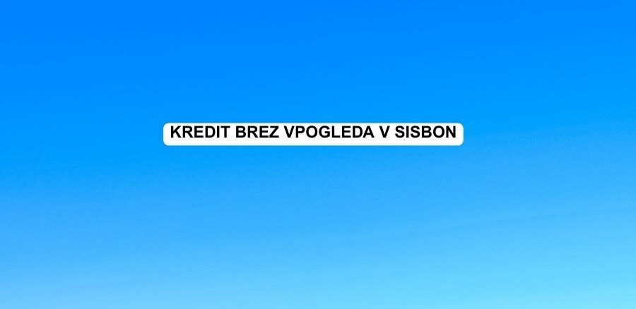 Kredit brez vpogleda v SISBON