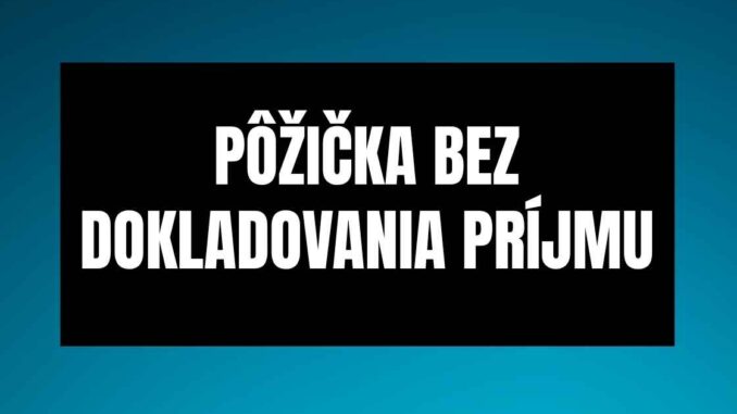 pôžička bez dokladovania príjmu